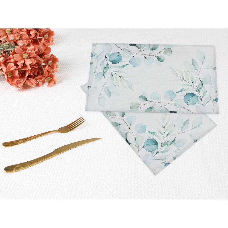Farmhouse Placemats Set of 6 Linen Placemats for Dining Table Decor Indoor Outdoor Kitchen Table Mat Wipe Clean - 18*12in