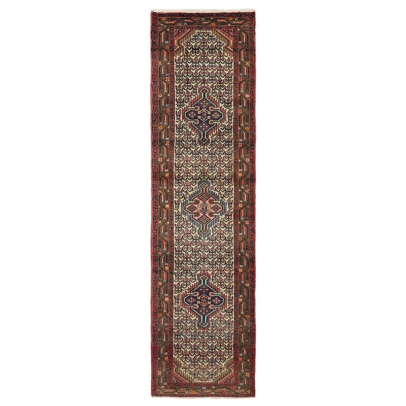 ECARPETGALLERY Hand-knotted Konya Anatolian Cream Wool Rug - 2'5 x 9'6