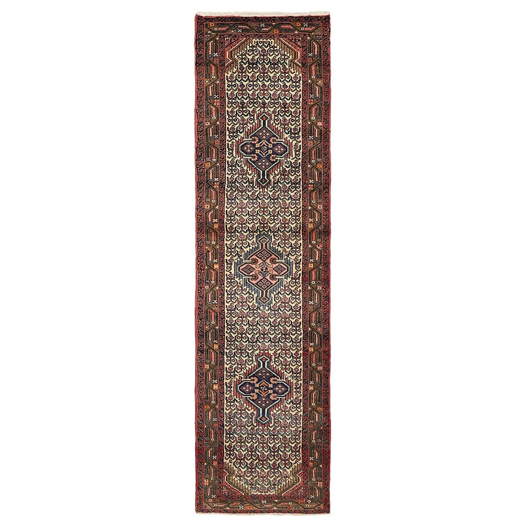 ECARPETGALLERY Hand-knotted Konya Anatolian Cream Wool Rug - 2'5 x 9'6