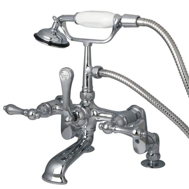 Kingston Brass Vintage Deck Mounted Clawfoot Tub Filler with Personal - Polished Chrome - Polished Chrome