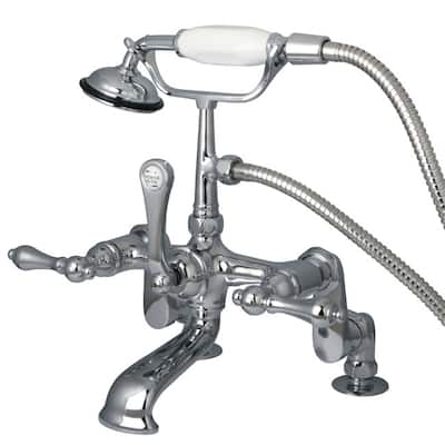 Kingston Brass Vintage Deck Mounted Clawfoot Tub Filler with Personal - Polished Chrome