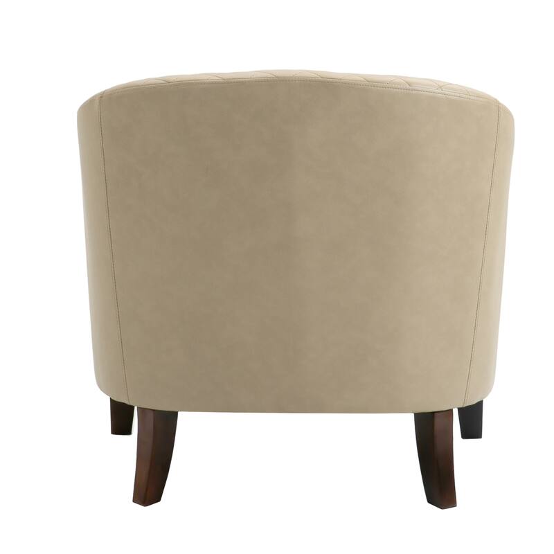 Faux Leather Barrel Accent Chair