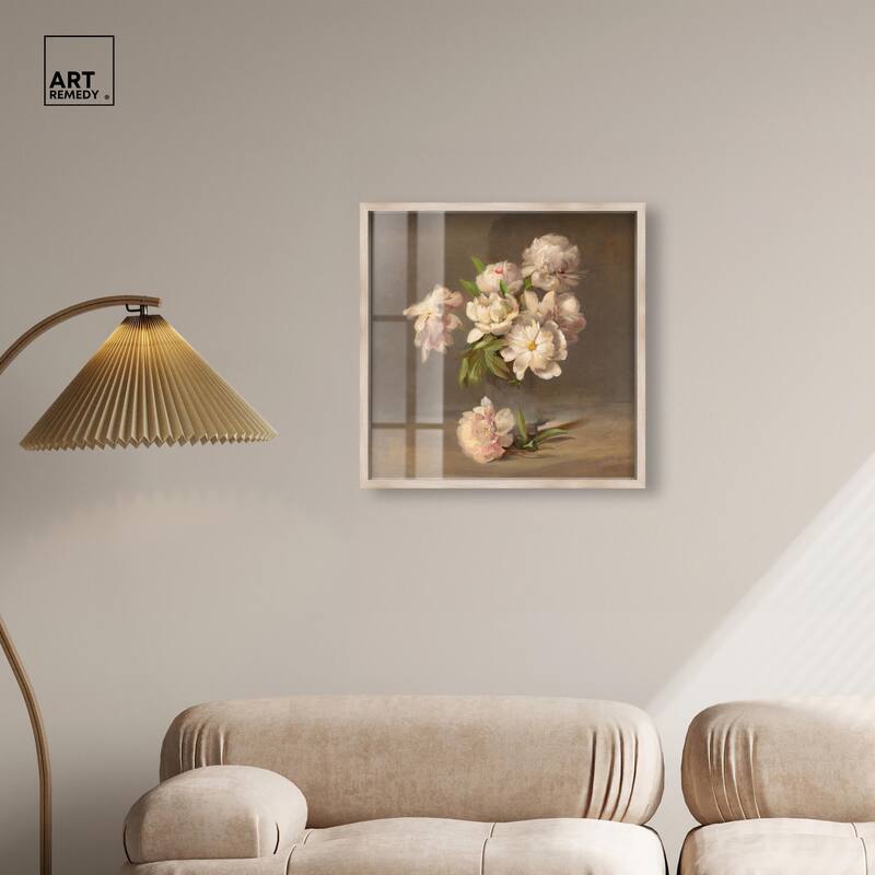 Porter Peonies in a Vase Shadowbox by Art Remedy