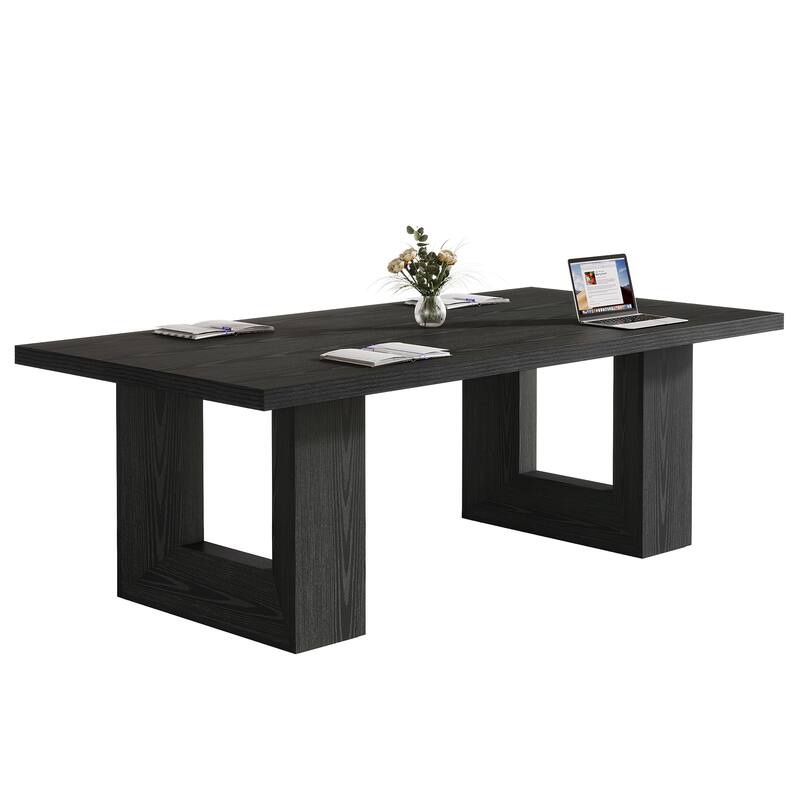 63'' Conference Table with Geometric Base, Home Office Computer Executive Desk