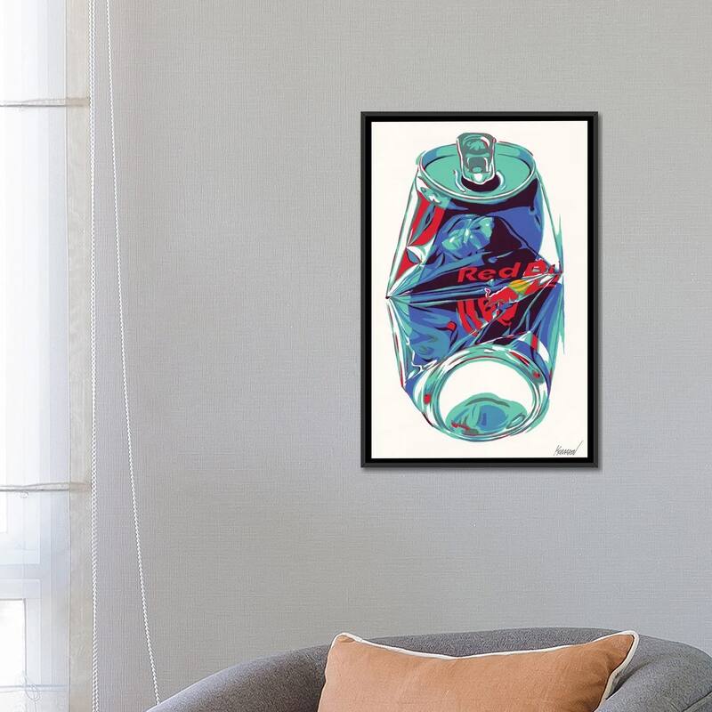 iCanvas "Crashed Red Bull Can" by Vitali Komarov Framed Canvas Print