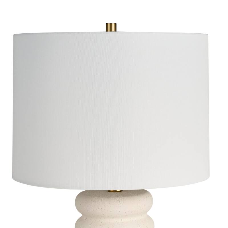 Nourison 28" White Textured Ceramic Ripple Table Lamp