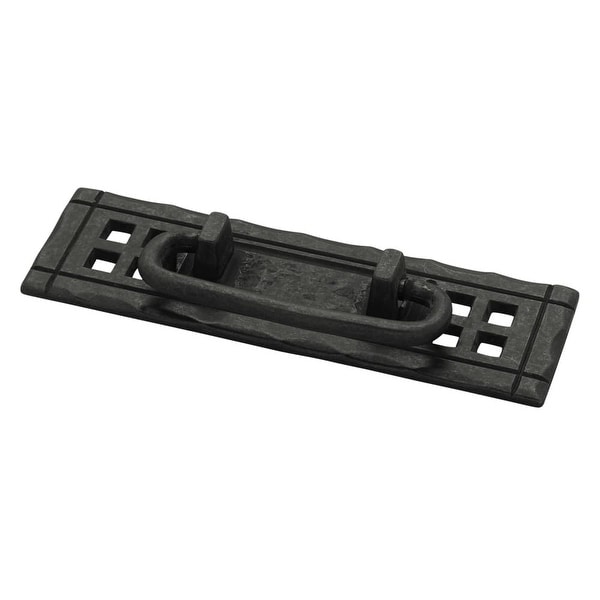 Mission 4-1/4 Inch Center to Center Drop Cabinet Pull - Flat Black
