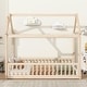 preview thumbnail 8 of 13, Natural Twin House Bed With Guardrails and Slats