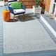 SAFAVIEH Courtyard Terezija Indoor/ Outdoor Waterproof Patio Backyard Rug - 9' x 12' - Ivory/Aqua