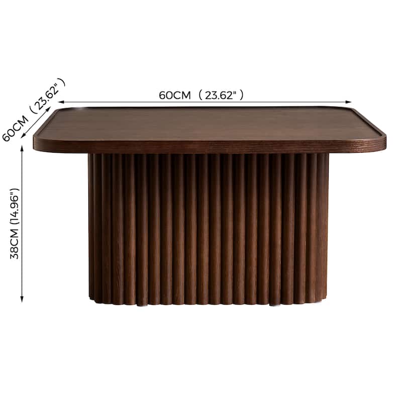 Pedestal Coffee Table with Fluted Base