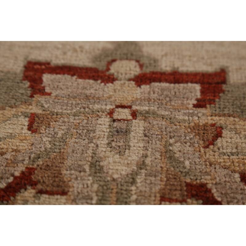 All-Over Floral Chobi Peshawar Rug Hand-Knotted Wool Carpet - 9'0"x 11'9"