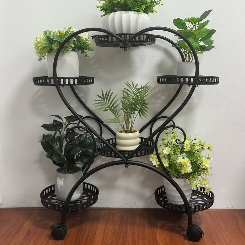 Large Plant Stand Moveable Plant Shelf Flower Stand Cart