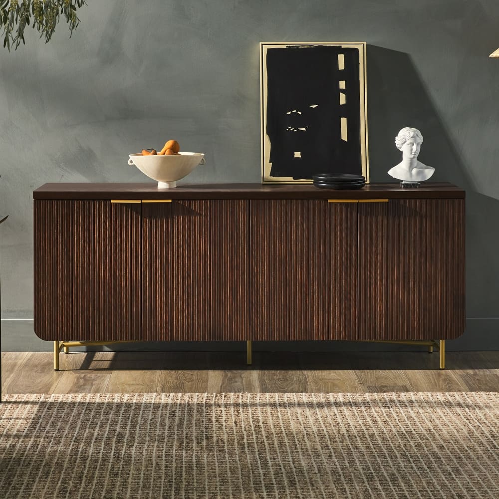 Walker Edison Minimal Fluted Four-Door Buffet Sideboard