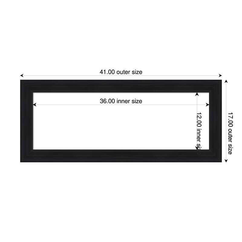 Abbey Black Framed Dry Erase Magnetic Board - 41 x 17 in