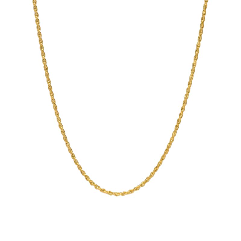 Victoria Townsend Gold over Sterling Silver 1.2mm Diamond Cut ROPE Necklace - 24 Inch