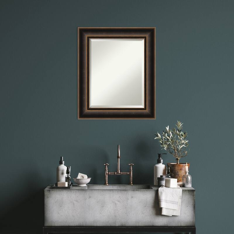 Villa Oil Rubbed Bronze Beveled Wood Framed Wall Mirror - Villa Oil Rubbed Bronze