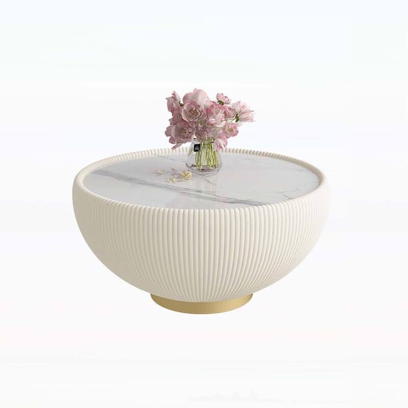 Modern Round Table with Metal Base,Durable for Home Decor