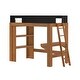 preview thumbnail 18 of 27, Max and Lily Mid-Century Modern Twin Loft Bed with Desk and Bookshelf