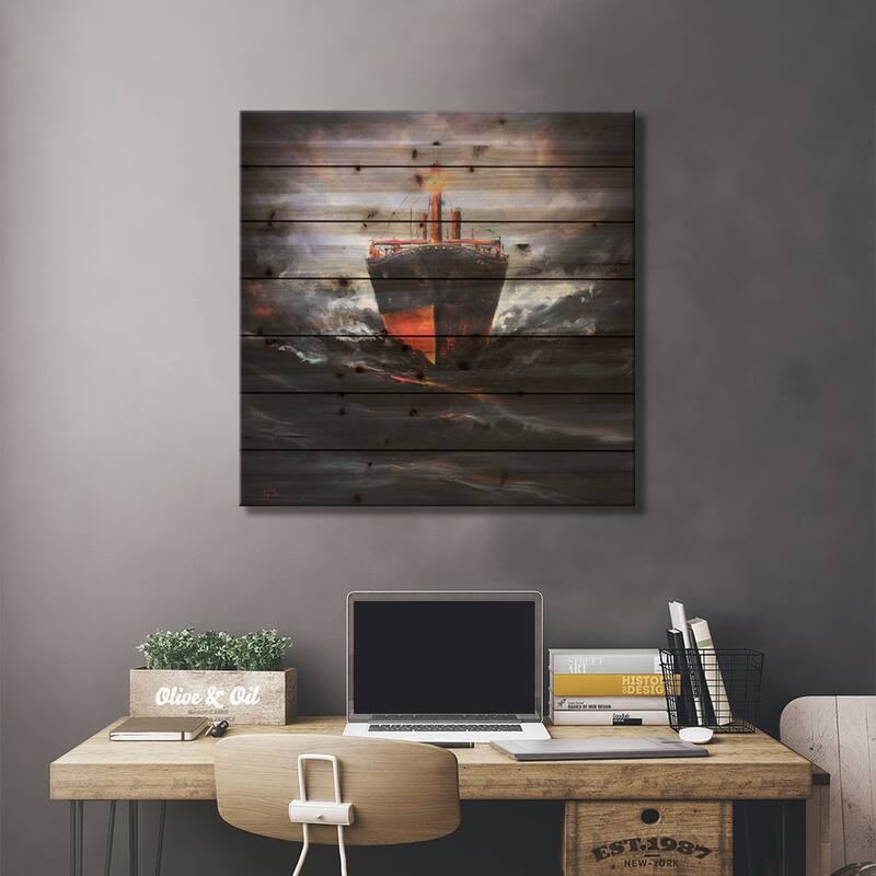 Phoenix Print On Wood by Bozhena Fuchs - Multi-Color