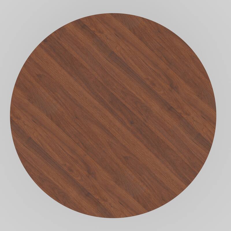 Dovelina 46" Modern Round Dining Table with Artistic Fluted Base & Safe Rounded Edges for Family