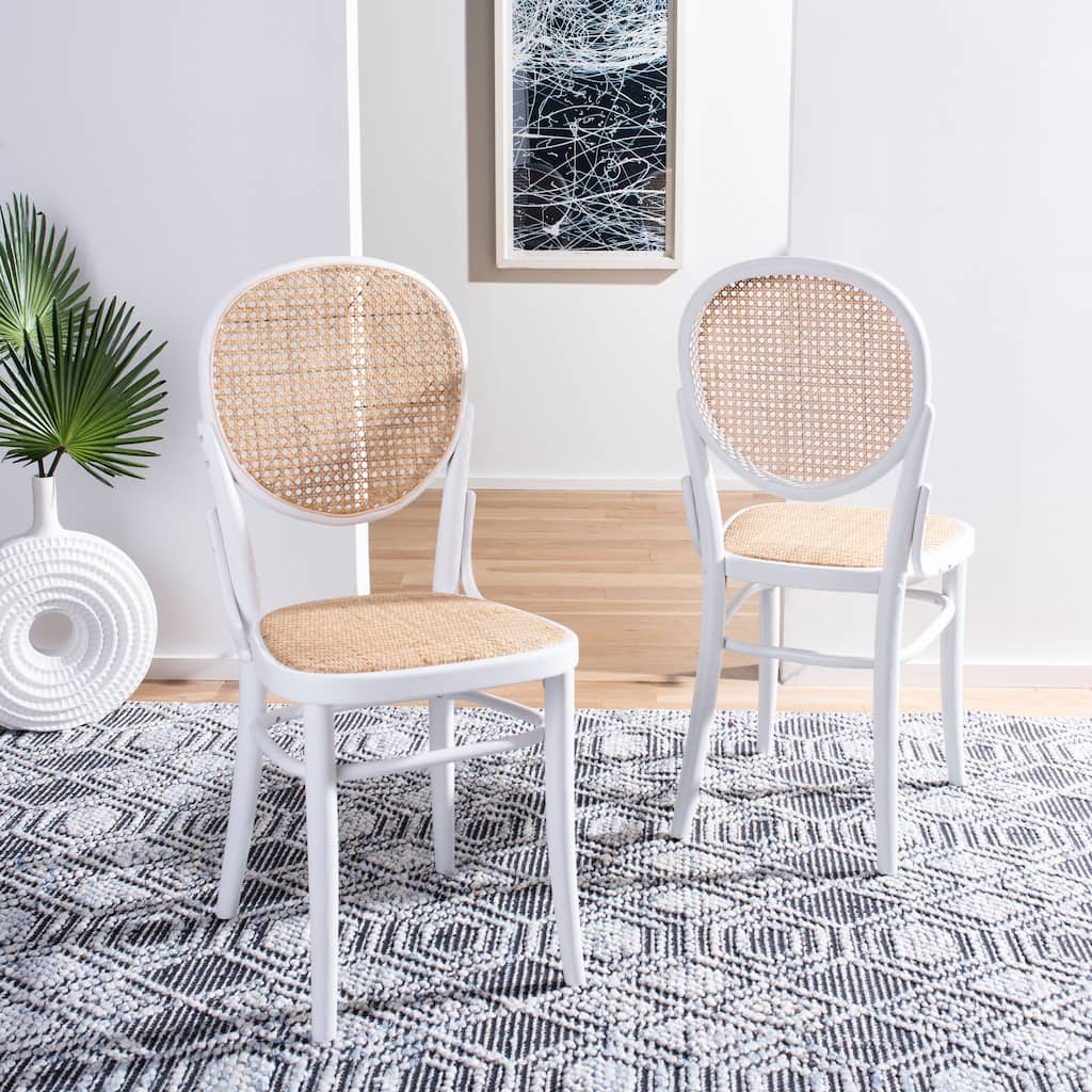 SAFAVIEH Willia Modern Natural Cane Dining Chair (Set of 2) - 21.1" x 15.7" x 31.9" - 21"Wx16"Dx32"H