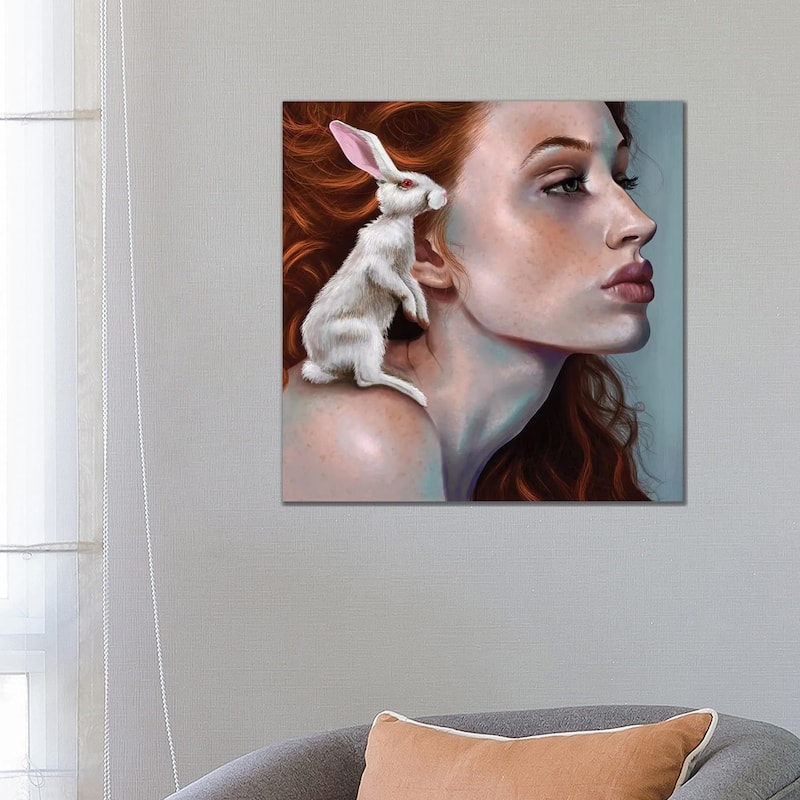 iCanvas "Rabbit Girl" by Teodora Jelenic Canvas Print - 26x26x1.5