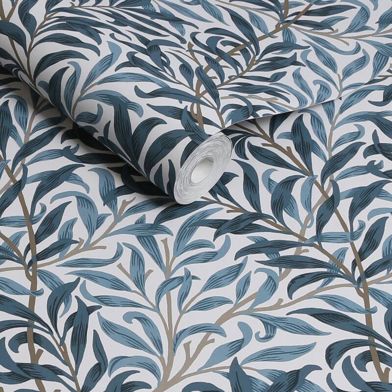 William Morris Willow Bough White & Blues Wallpaper