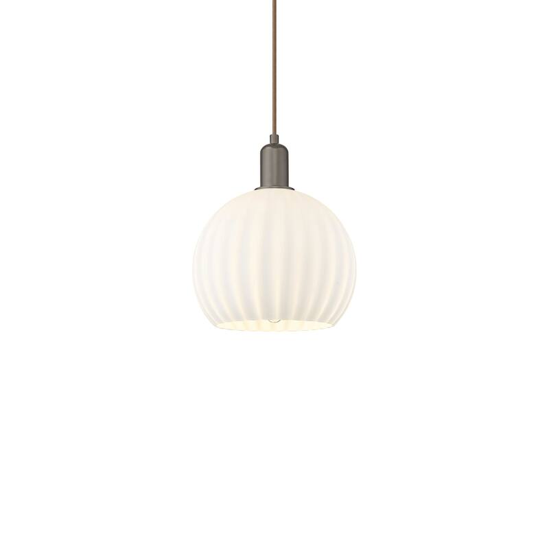 Innovations Lighting 716-1P-13-10 White Venetian Pendant White - Oil Rubbed Bronze / White Venetian