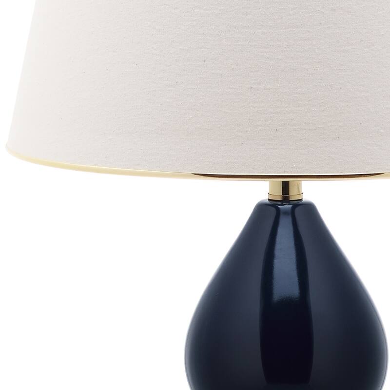 SAFAVIEH Lighting 26-inch Zoey Double Gourd Navy Table Lamp (Set of 2) - 16"x16"x26.5"