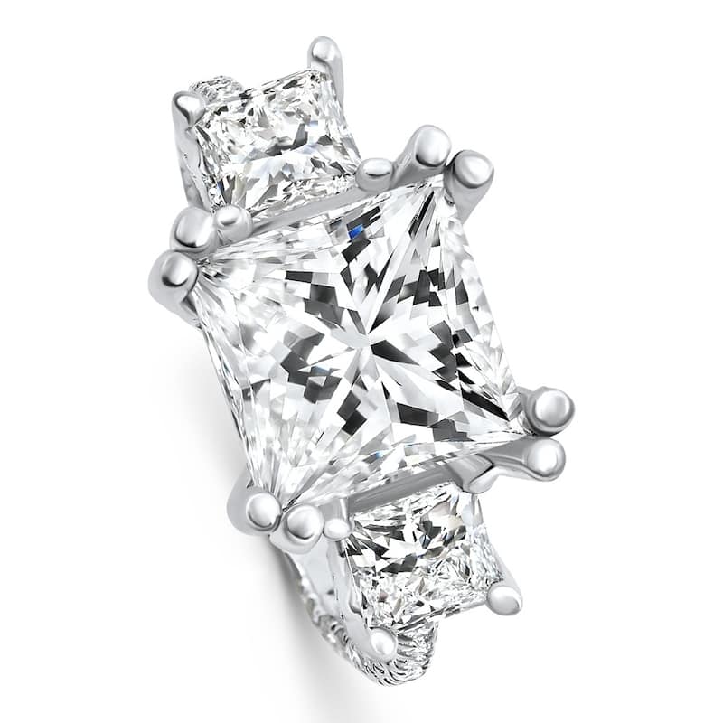 Certified 5.10Ct Princess Cut Diamond Engagement Ring White Gold Lab Grown