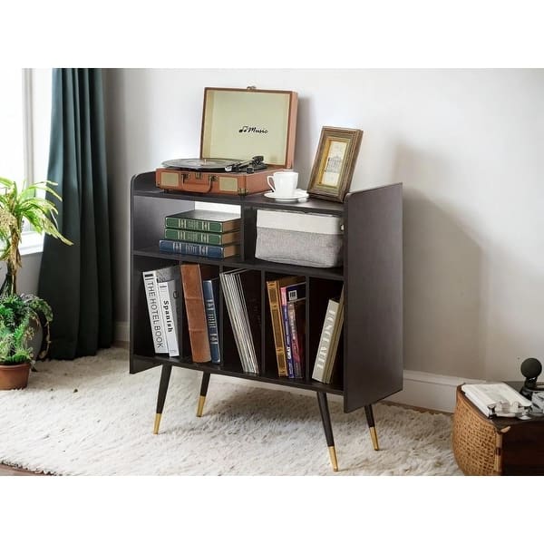 Cube Bookshelf Modern Bookcase with Legs,Retro Storage Organizer Shelf