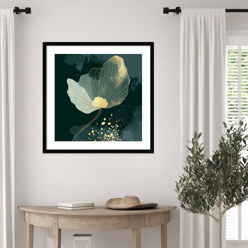 Petals of Jewel and Gold by Tradelink inhouse artist Wood Framed Wall Art Print