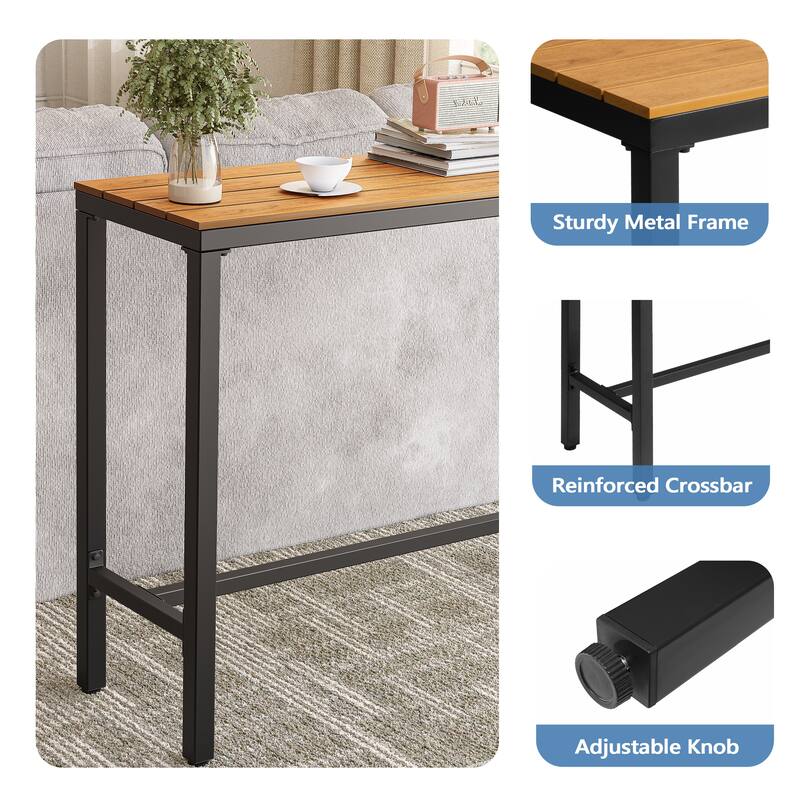 VredHom Outdoor Indoor Patio Rectangular Bar Table Pub Table