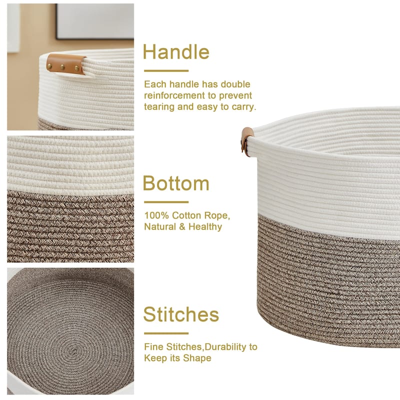 VECELO Storage Fabric Basket Set of 2