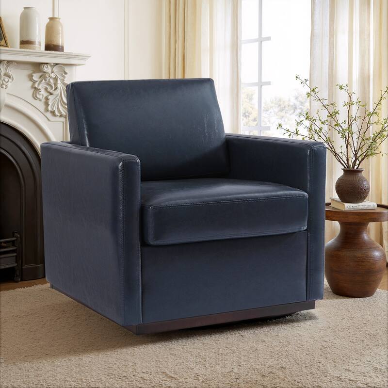 uixe Modern Upholstered Swivel Accent Chair with Pocket Spring Seat