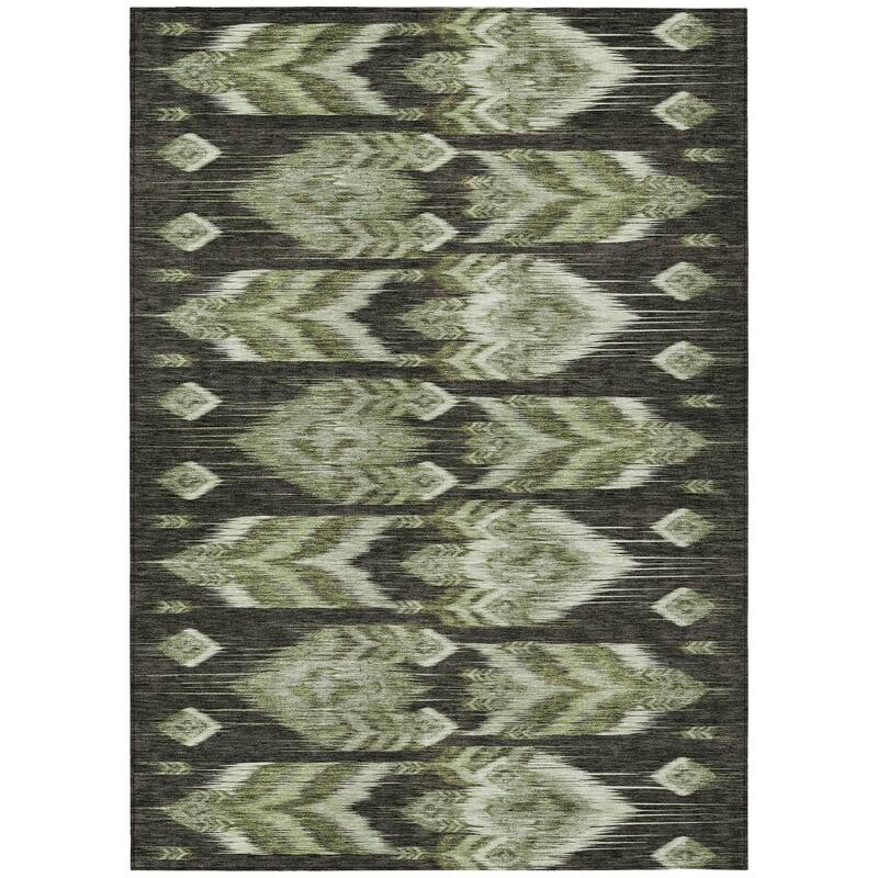Machine Washable Indoor/ Outdoor Chantille Abstract Boho Rug