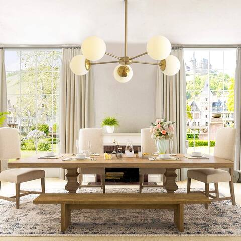 Modern 5-light Linear Sputnik Chandelier in Imitation Copper Finished