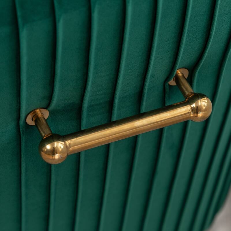 SEYNAR Modern Glam Boucle Pleated Velvet Dining Chair or Vanity Chair Set of 2 with Rear Handle