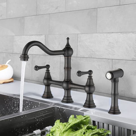 YASINU Bridge Kitchen Sink Faucet With Pull-Out Side Spray-in