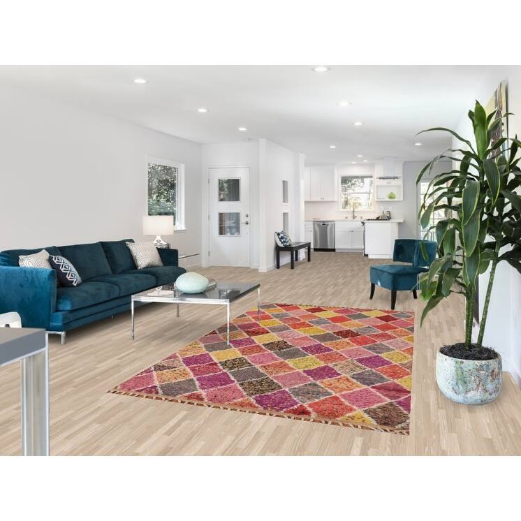 Colorful Trellis Moroccan Pakistan Area Rug Handmade Wool Carpet - 5'0" x 8'8"