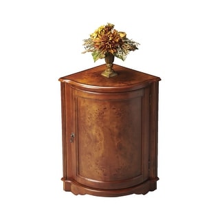 Shop Traditional Quarter Round Wooden Corner Cabinet In Olive Ash
