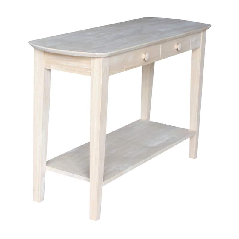 Unfinished Solid Parawood Philips Oval Sofa Table