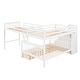 preview thumbnail 6 of 42, Twin Over Full Pine Wood L-Shaped Bunk Bed with 3-Drawers, Ladder, Staircase, Guardrails for Kids' Room, Easy Assembly, White