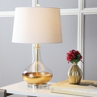 West 24.5" Glass LED Table Lamp, Gold Leaf by JONATHAN Y