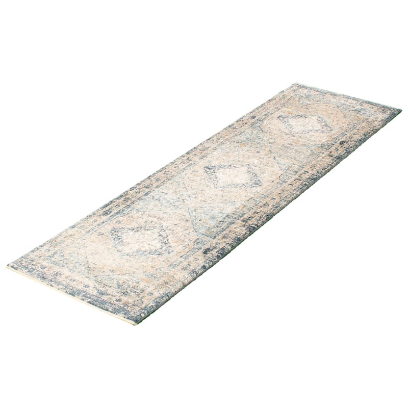 ECARPETGALLERY Machine Woven Bolivia Bijar Blue Rug - 2'2 x 8'0
