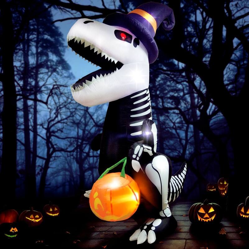 Joyfy 8 FT Halloween LED Skeleton Dinosaur Decoration
