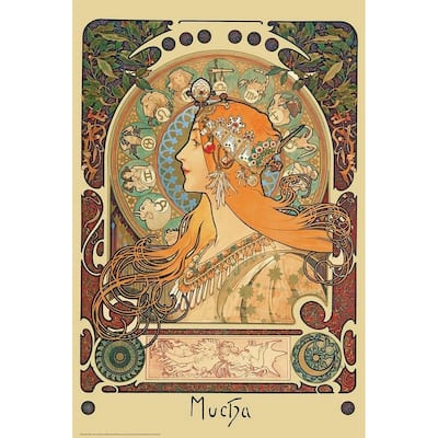 Mucha Zodiac Art Poster - 24 x 36 Inch