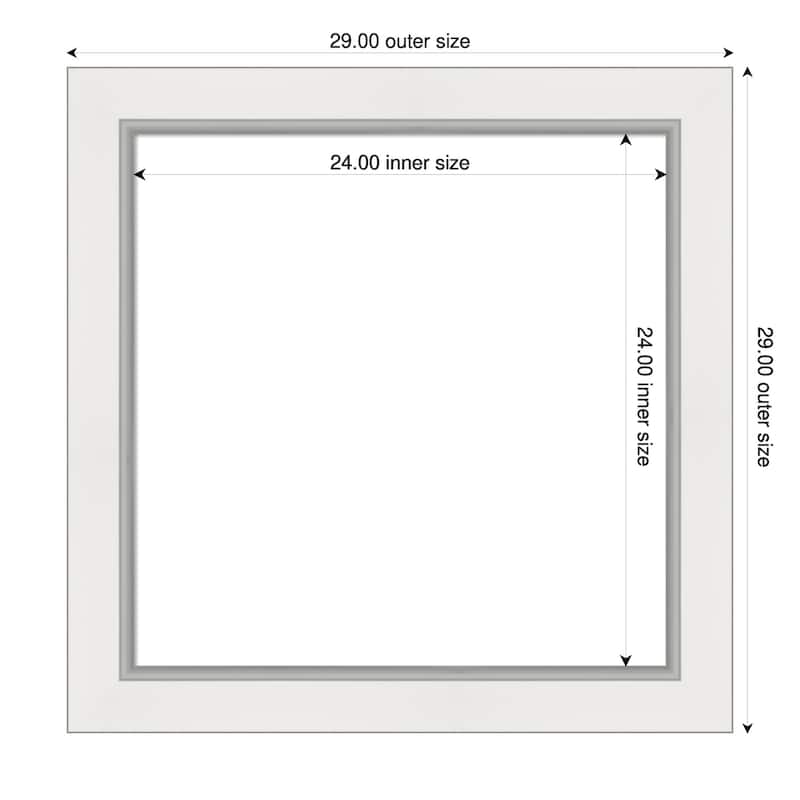Amanti Art Eva Black Silver Framed Dry Erase Magnetic Board - 29 x 29 in - Eva White Silver