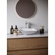 preview thumbnail 2 of 8, Karran Quattro Matte White Acrylic 16 in. Square Bathroom Vessel Sink with Faucet and drain in Stainless Steel