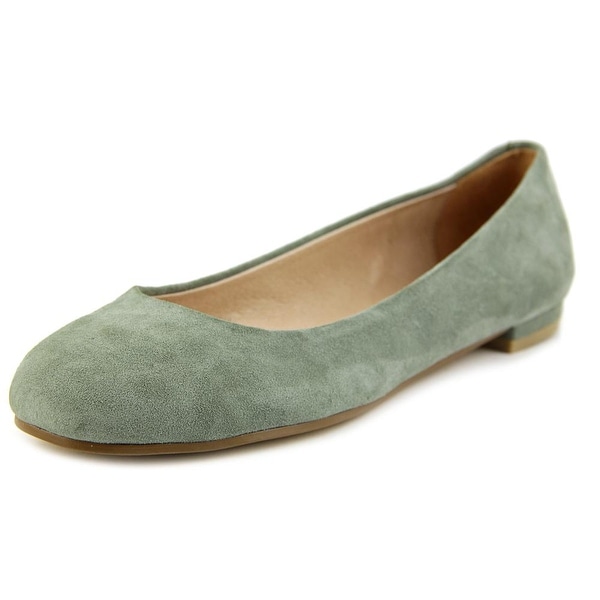 green suede flats